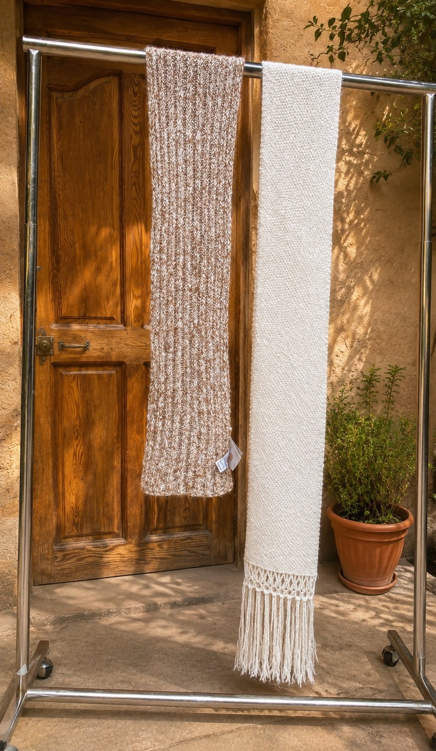 Long handmade alpaca scarves